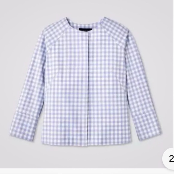 Victoria Beckham Target kids Girls Sky Blue Gingham Twill Spring Jacket Size NWT - Picture 3 of 3